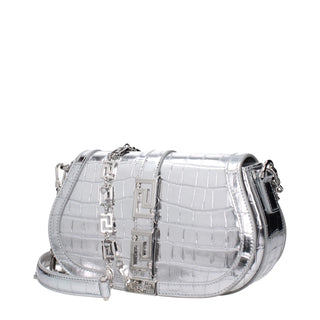 Gray Leather Shoulder Bag