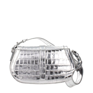 Gray Leather Shoulder Bag