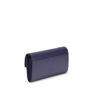 Brieftasche aus blauem Kalbsleder Bos Taurus