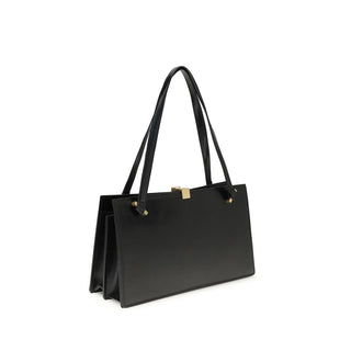 Bolso de hombro Bos Taurus de piel de becerro negra