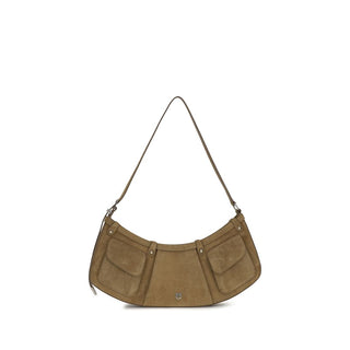 Bolso de hombro beige de cuero de becerro Bos Taurus  