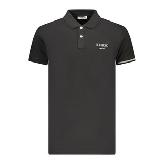 Black Cotton Men Polo Shirt