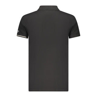 Black Cotton Men Polo Shirt