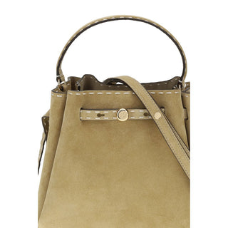 Beige Kalbsleder Bos Taurus Backet Bag