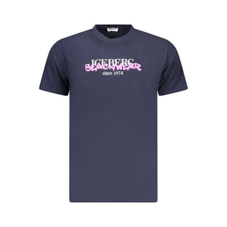 Neonblaues Baumwoll-Herren-T-Shirt