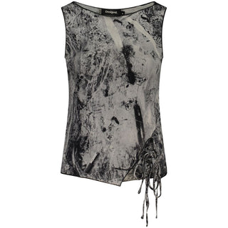 Camiseta sin mangas de mujer de viscosa negra