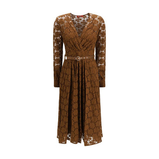 Braunes Polyamid-Freizeitkleid