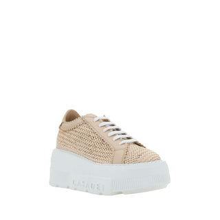 Beige Other Fibres Platform Sneakers