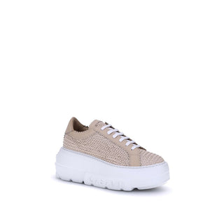 Beige Other Fibres Platform Sneakers