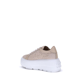 Beige Other Fibres Platform Sneakers