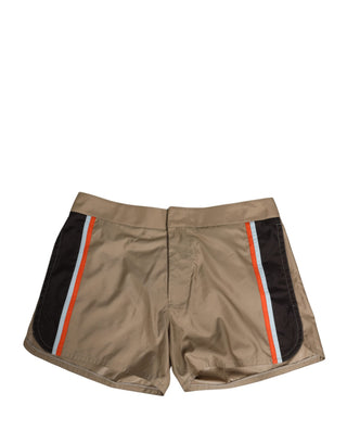 Braune Boxershorts aus Baumwollmischung, mittellang