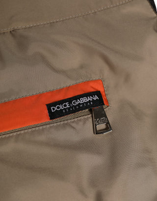 Braune Boxershorts aus Baumwollmischung, mittellang