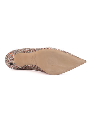 Zapatos de tacón rosa con brillo grueso Love 85