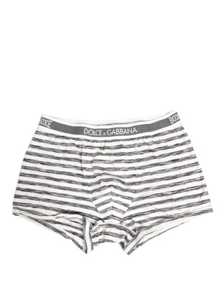 Boxer regular de hombre gris con rayas blancas
