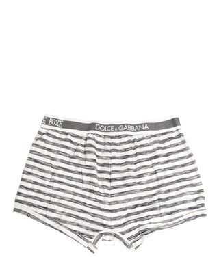 Boxer regular de hombre gris con rayas blancas