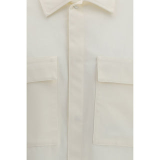 Camisa beige de manga corta de poliéster