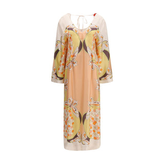 Multicolor Silk Casual Dress