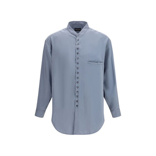 Camisa de seda gris