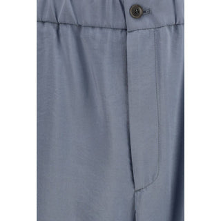 Pantalones casuales de seda gris