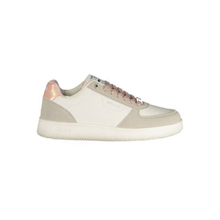 White Polyurethane Women Sneaker