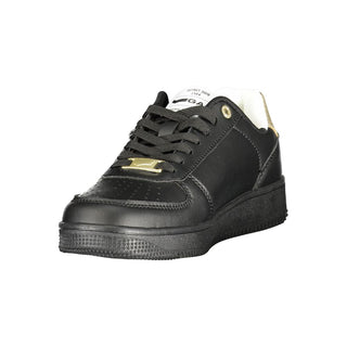 Schwarzer Polyurethan-Sneaker für Damen