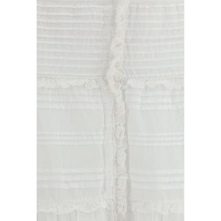 White Viscose Long Skirt
