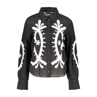 Camisa de algodón negra para mujer