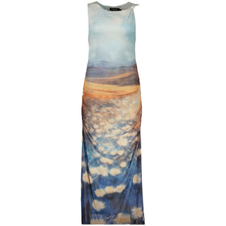 Vestido de poliéster azul claro para mujer