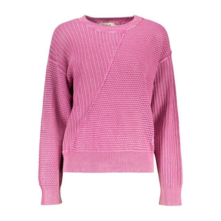 Rosa Baumwoll-Langarmshirt für Damen
