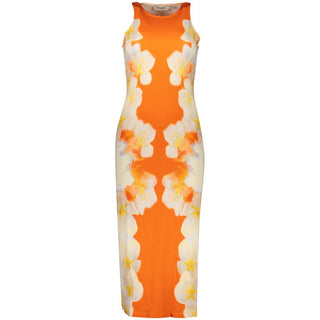 Vestido de viscosa naranja para mujer