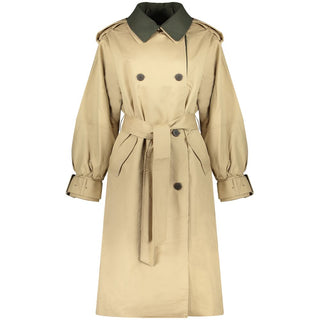 Beiger Baumwoll-Trenchcoat für Damen