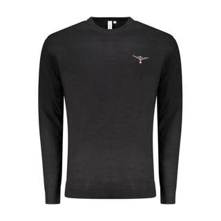 Black Cotton Men's Sweater