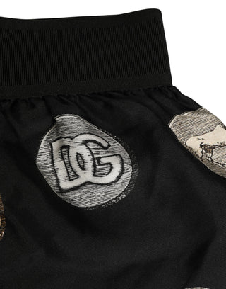 Black Ancient Coin Print Boxer Shorts Underwear
