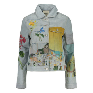 Chaqueta de mujer azul de algodón