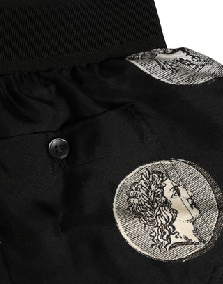 Black Ancient Coin Print Boxer Shorts Underwear