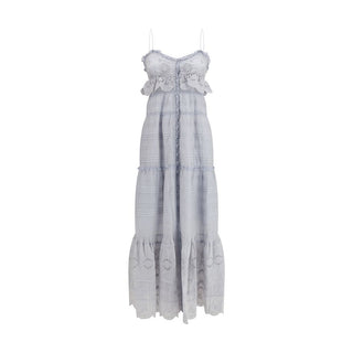 Blue Cotton Casual Dress