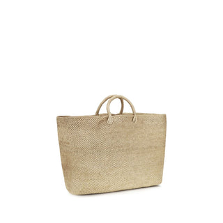 Beige Basttasche