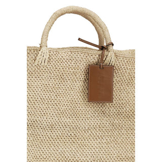 Beige Basttasche