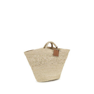 Bolso de rafia beige  