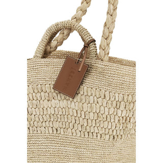 Bolso de rafia beige  