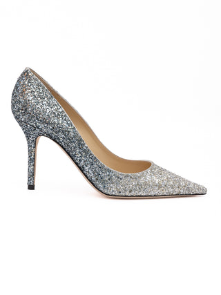 Silberne grobkörnige Glitzer-Degradé Agnes Pumps