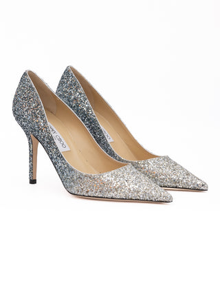 Silberne grobkörnige Glitzer-Degradé Agnes Pumps