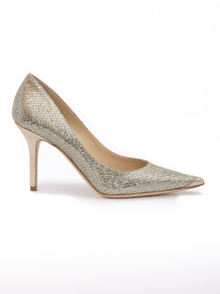 Goldglitzer-Stoffpumps Agnes