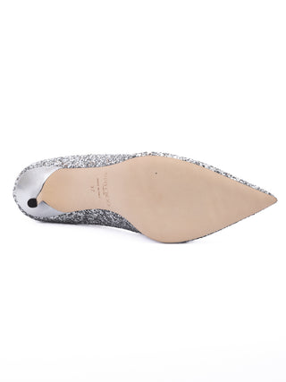 Silber Grobglitzerstoff Agnes Pumps