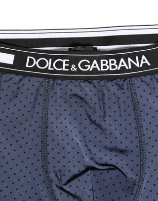 Dark Blue Polka Dots Men Bike Shorts Underwear