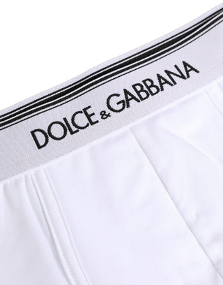 Weiße Logo-Baumwollboxer mit Taillenbund