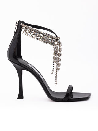 Schwarze Leder-Sandalen Verity 100
