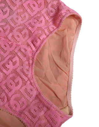 Pink Cotton DG Logo High Waist Girdle Underwear