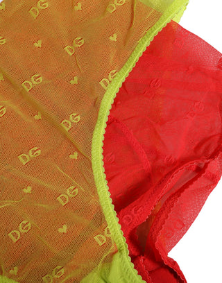 Red Yellow Tulle Mid Waist Panty Girdle Underwear