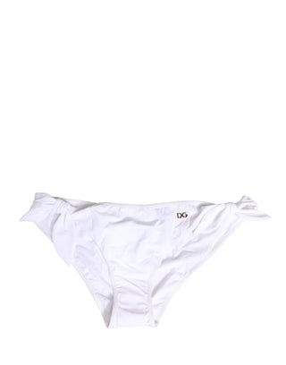Weißes Nylon-Bikiniunterteil mit DG-Logo